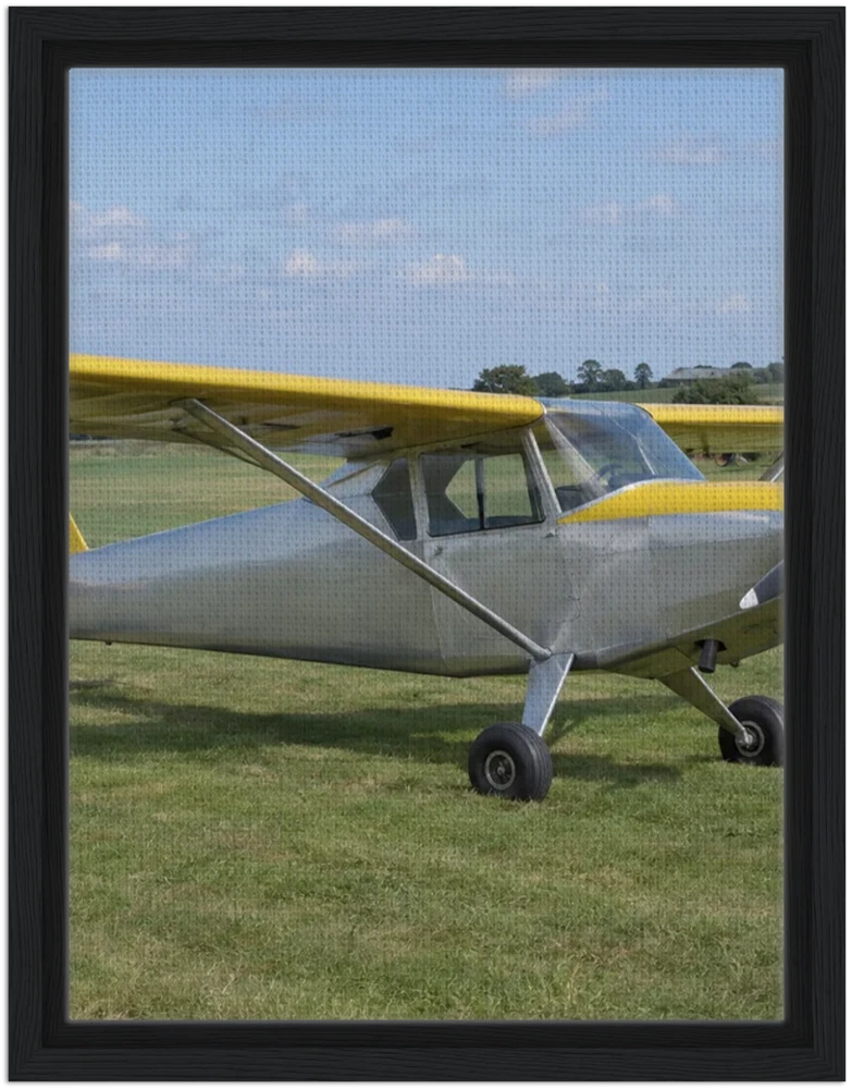 Gelato product render: an example aircraft photograph printed on a canvas in a black frame