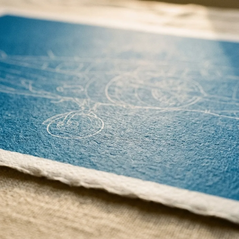 Print on thick archival cotton paper, close up